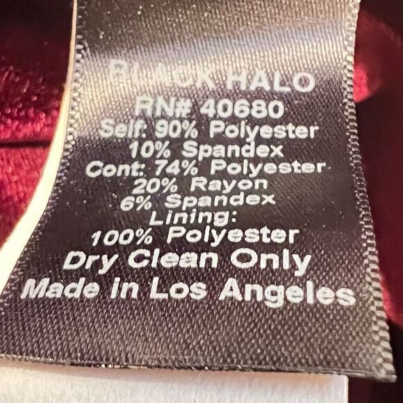 Black Halo, Estelle Smashing Berry High-Low Velvet Halter Bow Gown, Women’s 4 - Picture 8 of 15